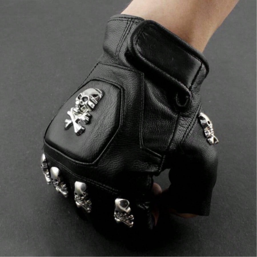 Leather Driving Glove - Gants sans doigts pour hommes, en