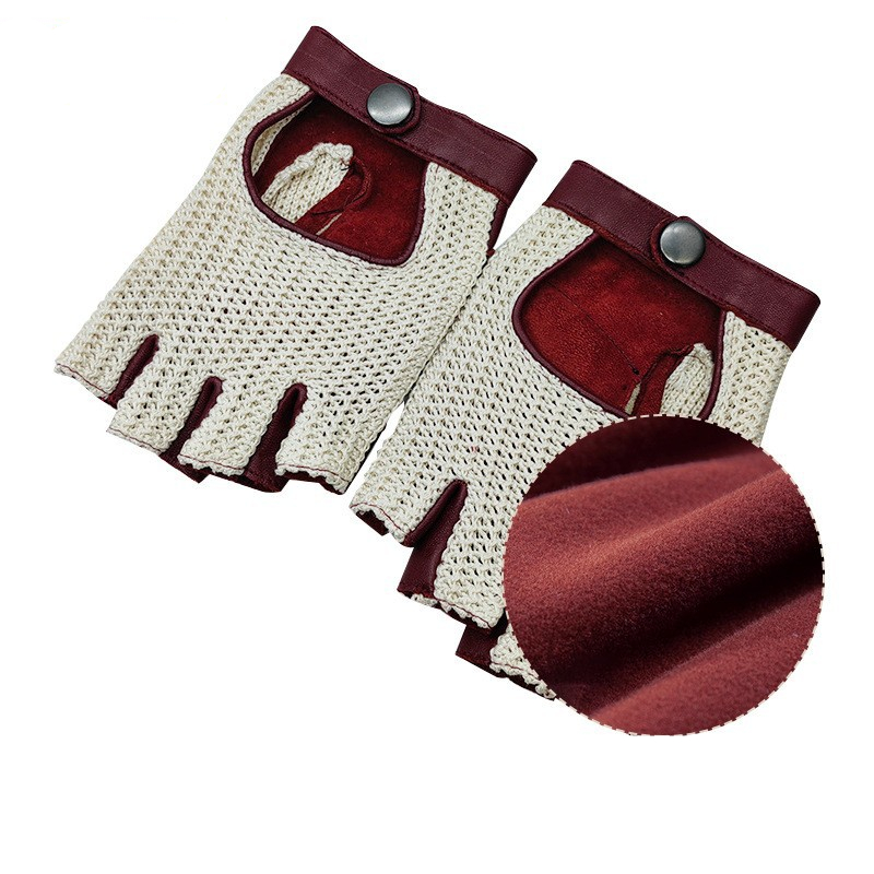 Gants mi-doigts en peau de mou - Leather Driving Glove avis et prix